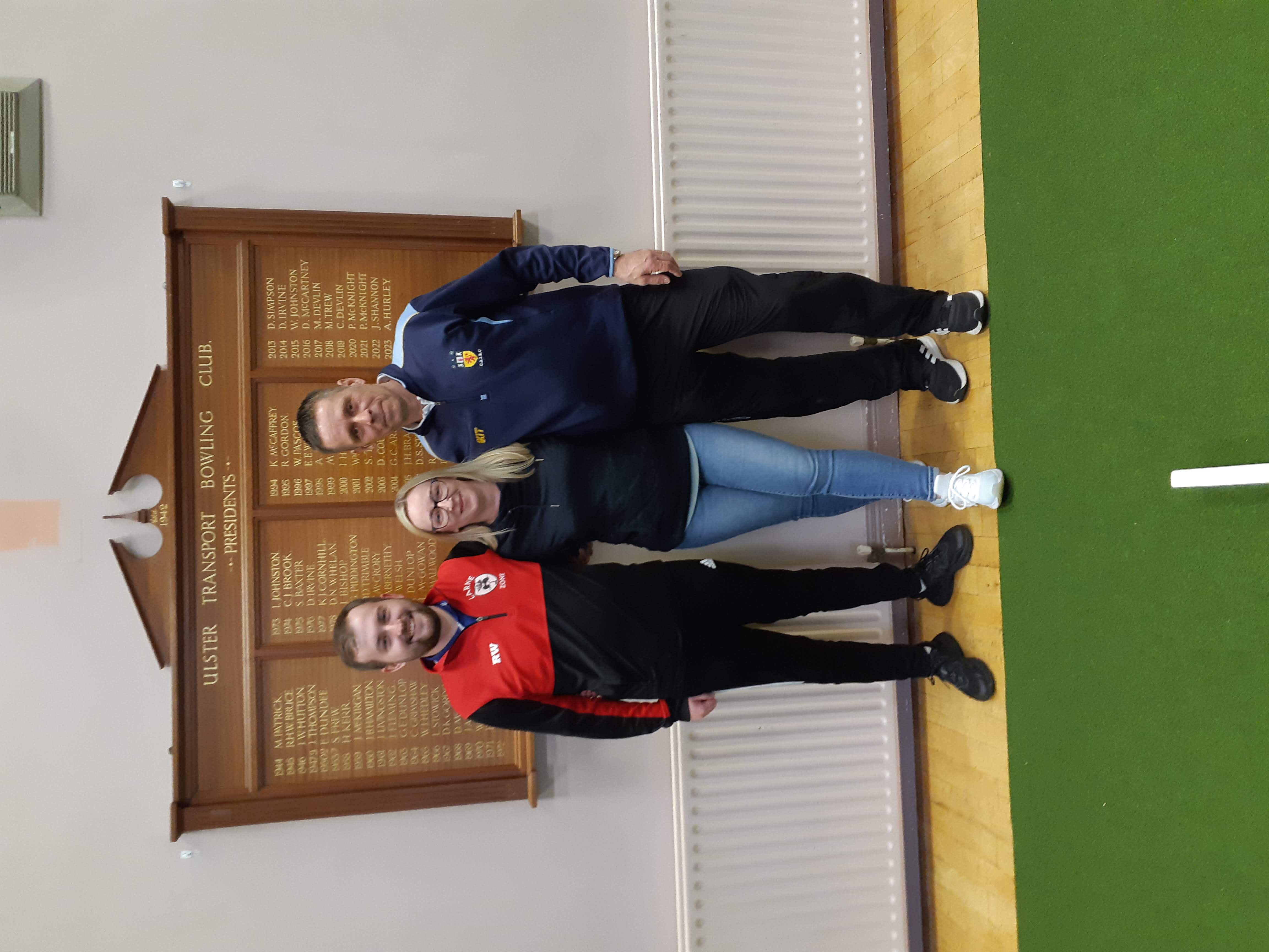 James Burns, Lisa Burns and Ross Wallace qualify for the 2024 IIBA Champion of Champions Triples Finals